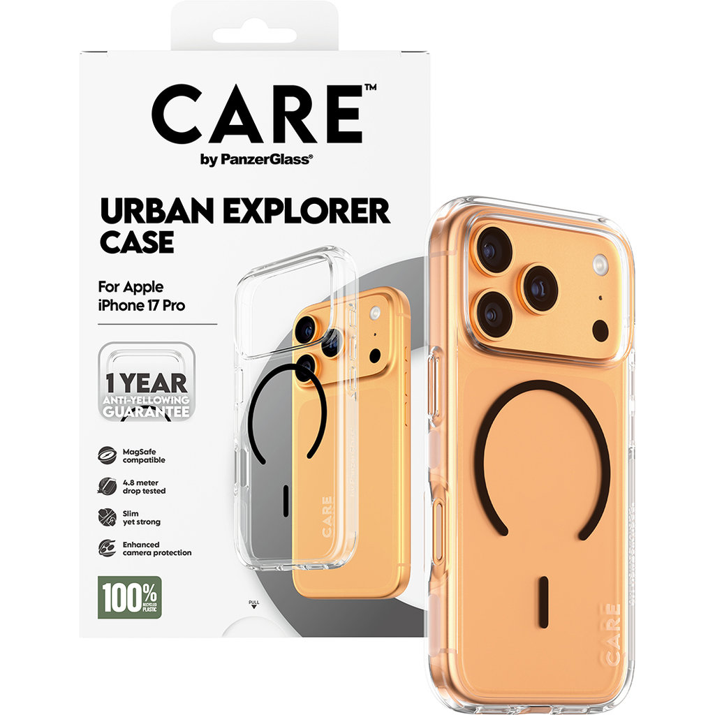 CARE by PanzerGlass Flagship Urban Combat Transp. Black MagSafe iPhone 17 Pro - Afbeelding 5
