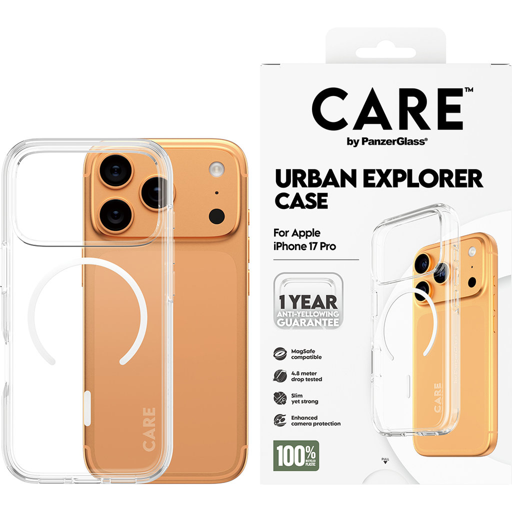 CARE by PanzerGlass Flagship Urban Combat Transp. White MagSafe iPhone 17 Pro - Afbeelding 2