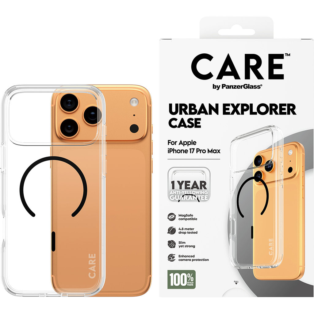 CARE by PanzerGlass Flagship Urban Combat Transp. Black MagSafe iPhone 17 Pro Max - Afbeelding 2