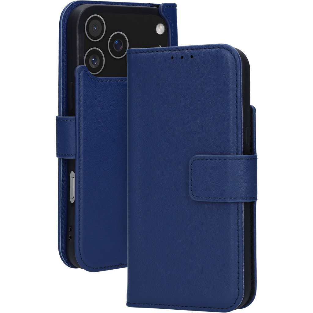 Mobiparts Leather Wallet Case Apple iPhone 17 Pro Max Blue (MagSafe Compatible)