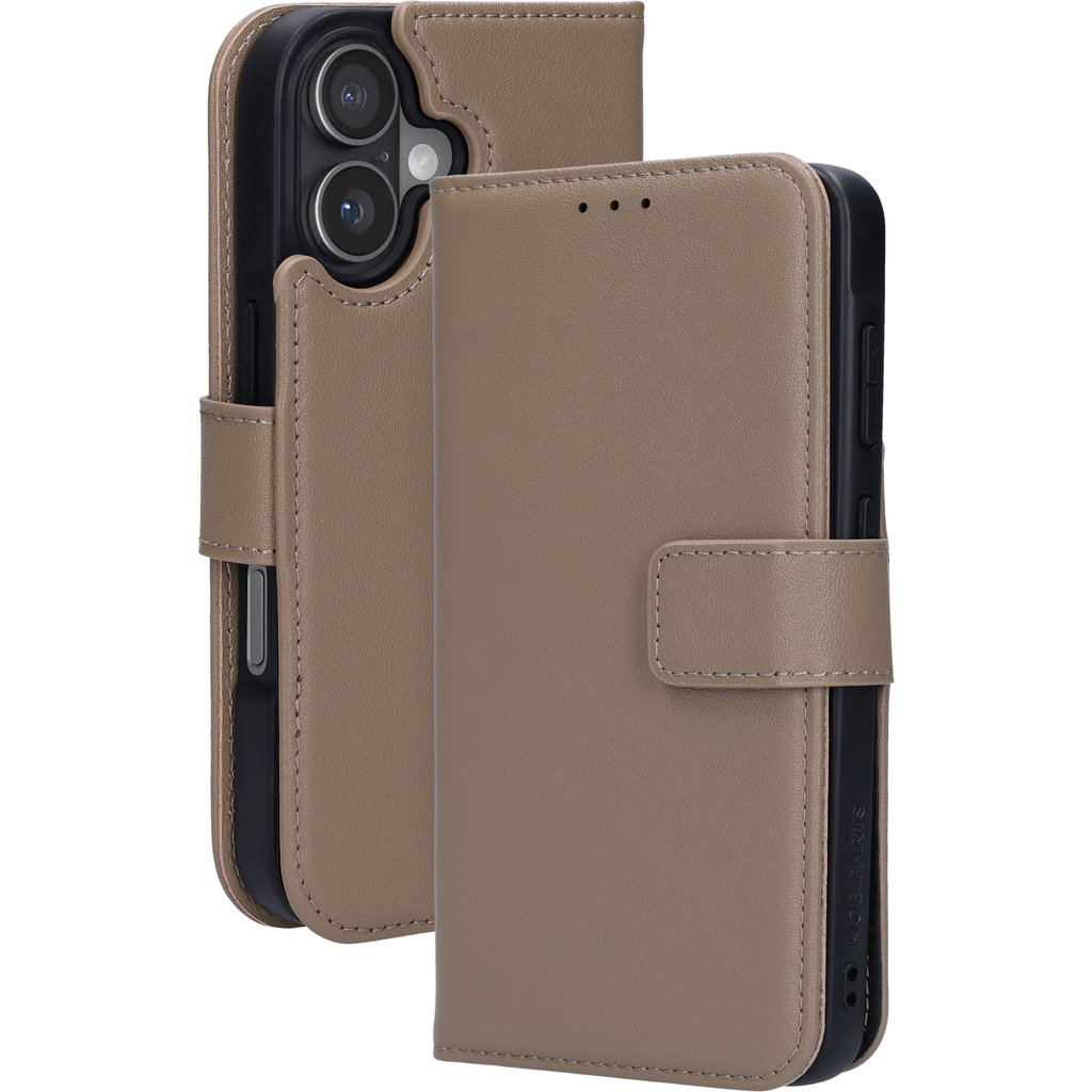 Mobiparts Leather 2 in 1 Wallet Case Apple iPhone 17 Taupe - Afbeelding 2