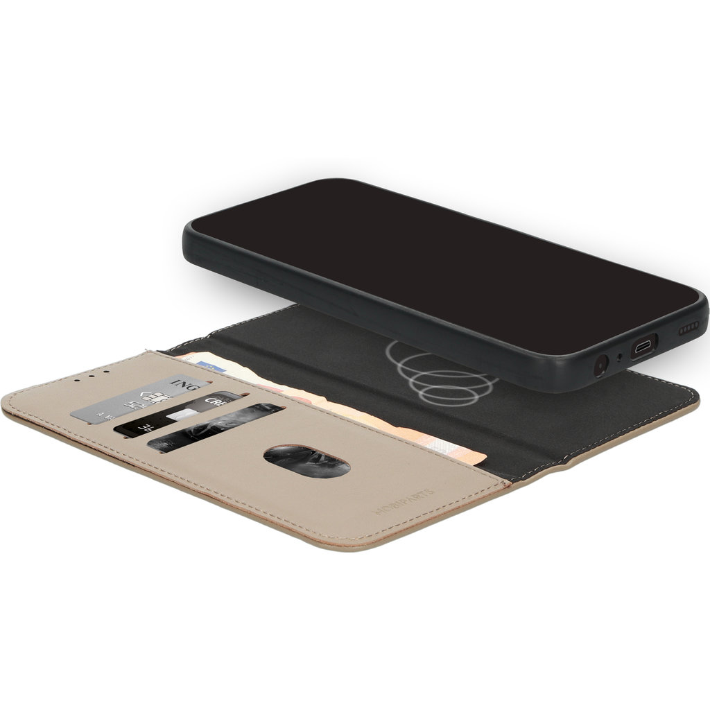 Mobiparts Leather 2 in 1 Wallet Case Apple iPhone 17 Taupe - Afbeelding 3