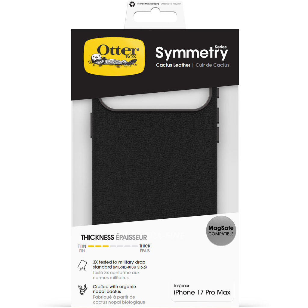 OtterBox Symmetry Cactus Leather Camera Control Case Apple iPhone 17 Pro Max Black - Afbeelding 5