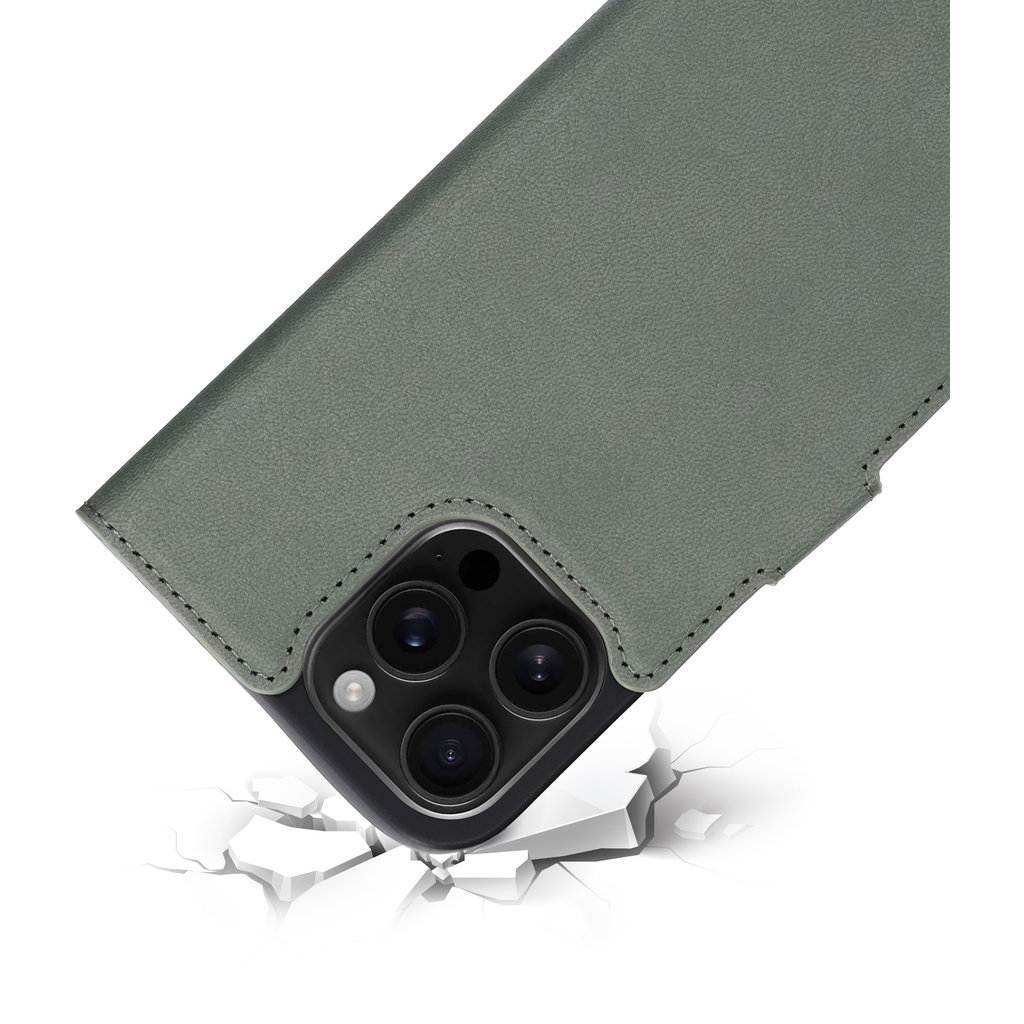 Mobiparts Classic Wallet Case Apple iPhone 16 Pro Max Stone Green (MagSafe Compatible) - Afbeelding 2