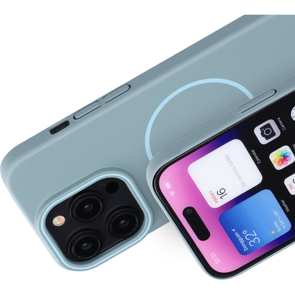 Mobiparts Slim Line Case Apple iPhone 15 Pro (MagSafe Compatible) Sage Green - Afbeelding 2