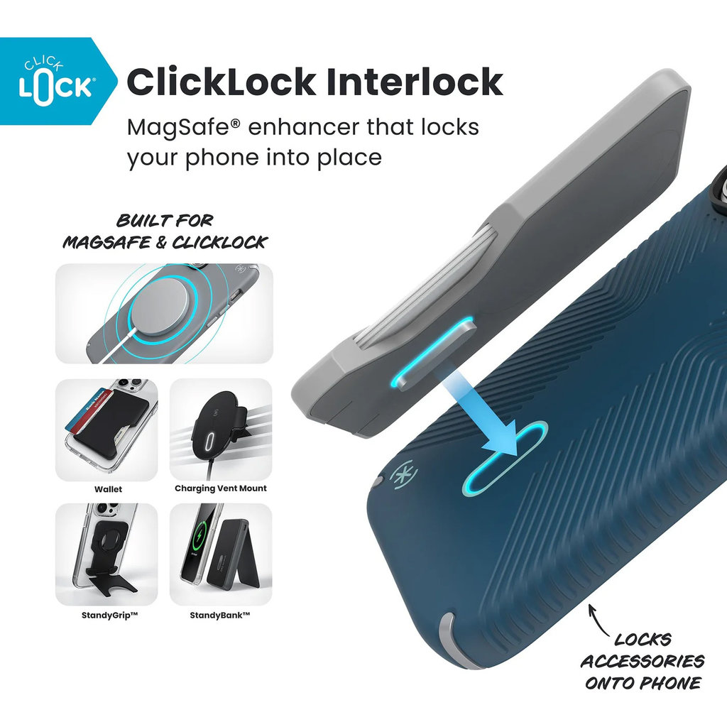 Speck Presidio2 Grip + ClickLock Apple iPhone 17 Pro Blue - with Microban - Afbeelding 2