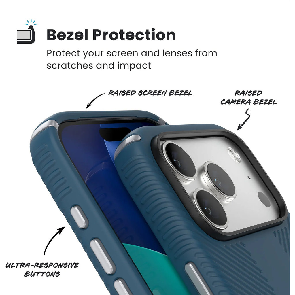 Speck Presidio2 Grip + ClickLock Apple iPhone 17 Pro Blue - with Microban - Afbeelding 5