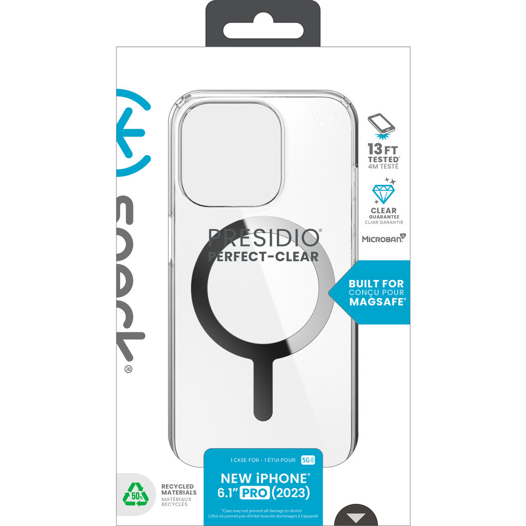 Speck Presidio Perfect Clear + MS Apple iPhone 15 Pro Clear - with Microban - Afbeelding 7