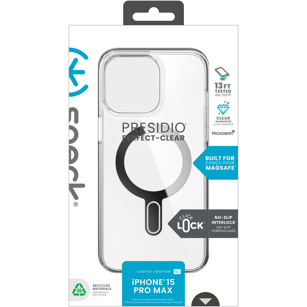 Speck Presidio Clear + ClickLock Apple iPhone 15 Pro Max Clear - with Microban - Afbeelding 10