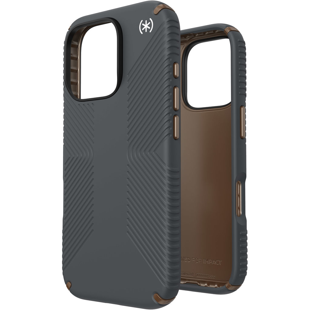 Speck Presidio2 Grip Apple iPhone 16 Pro Charcoal Grey - with Microban - Afbeelding 4