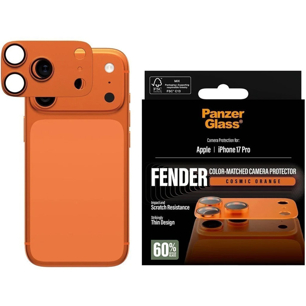 PanzerGlass FENDER Camera Protector Cosmic Orange iPhone 17 Pro - Afbeelding 2