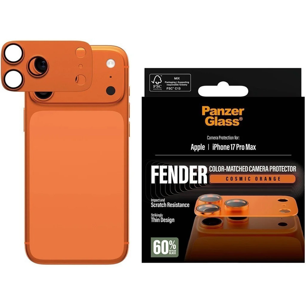 PanzerGlass FENDER Camera Protector Cosmic Orange iPhone 17 Pro Max - Afbeelding 2