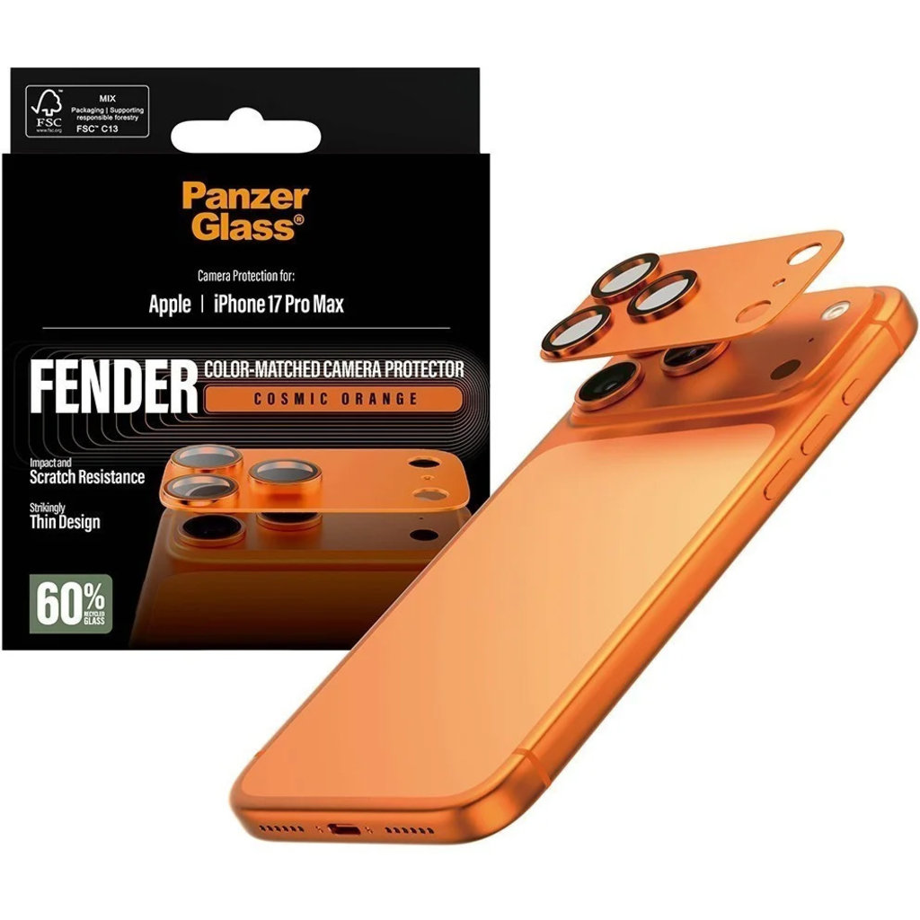 PanzerGlass FENDER Camera Protector Cosmic Orange iPhone 17 Pro Max - Afbeelding 4