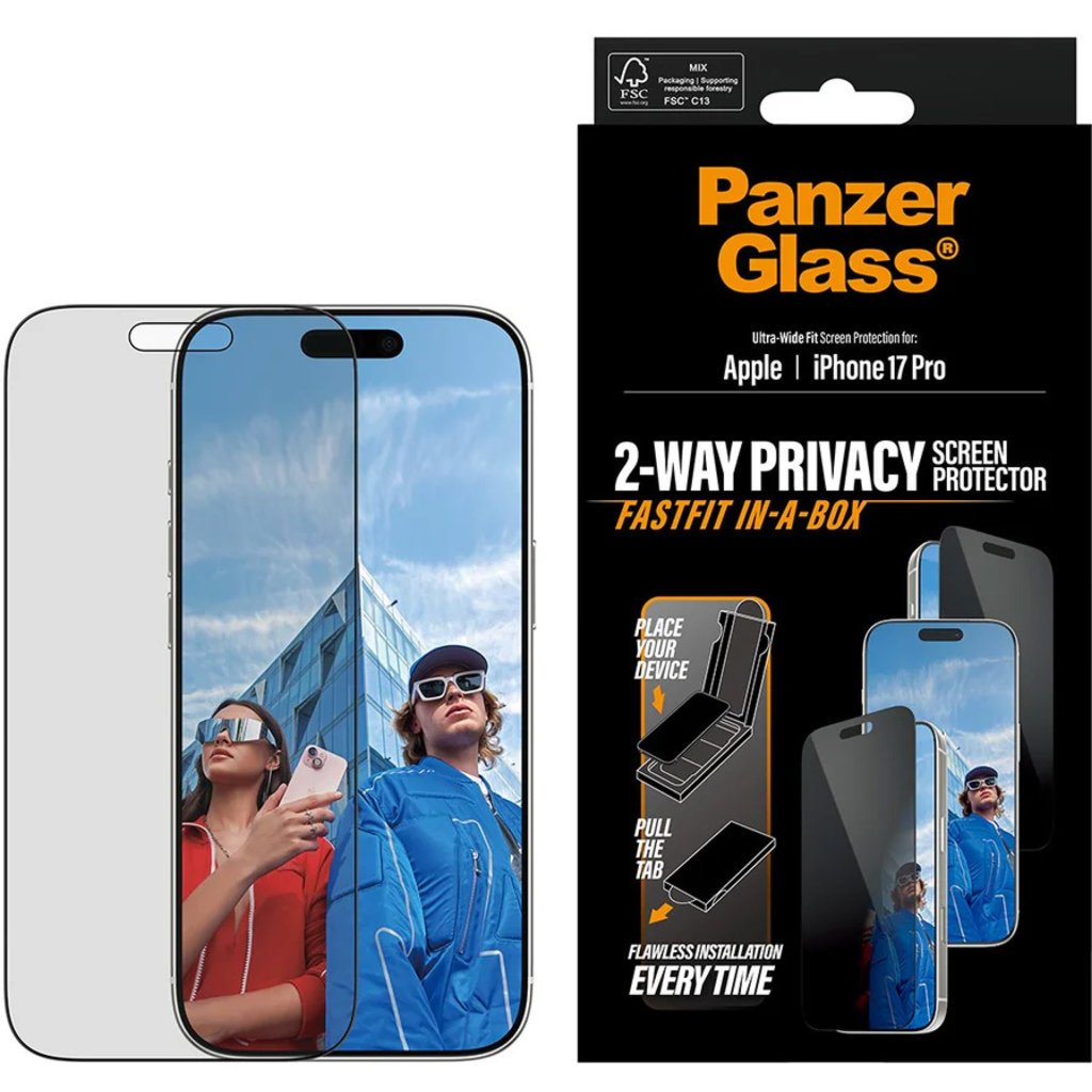 PanzerGlass FastFit Apple iPhone 17 Pro - Ultra-Wide-Fit Privacy Glass - Afbeelding 2