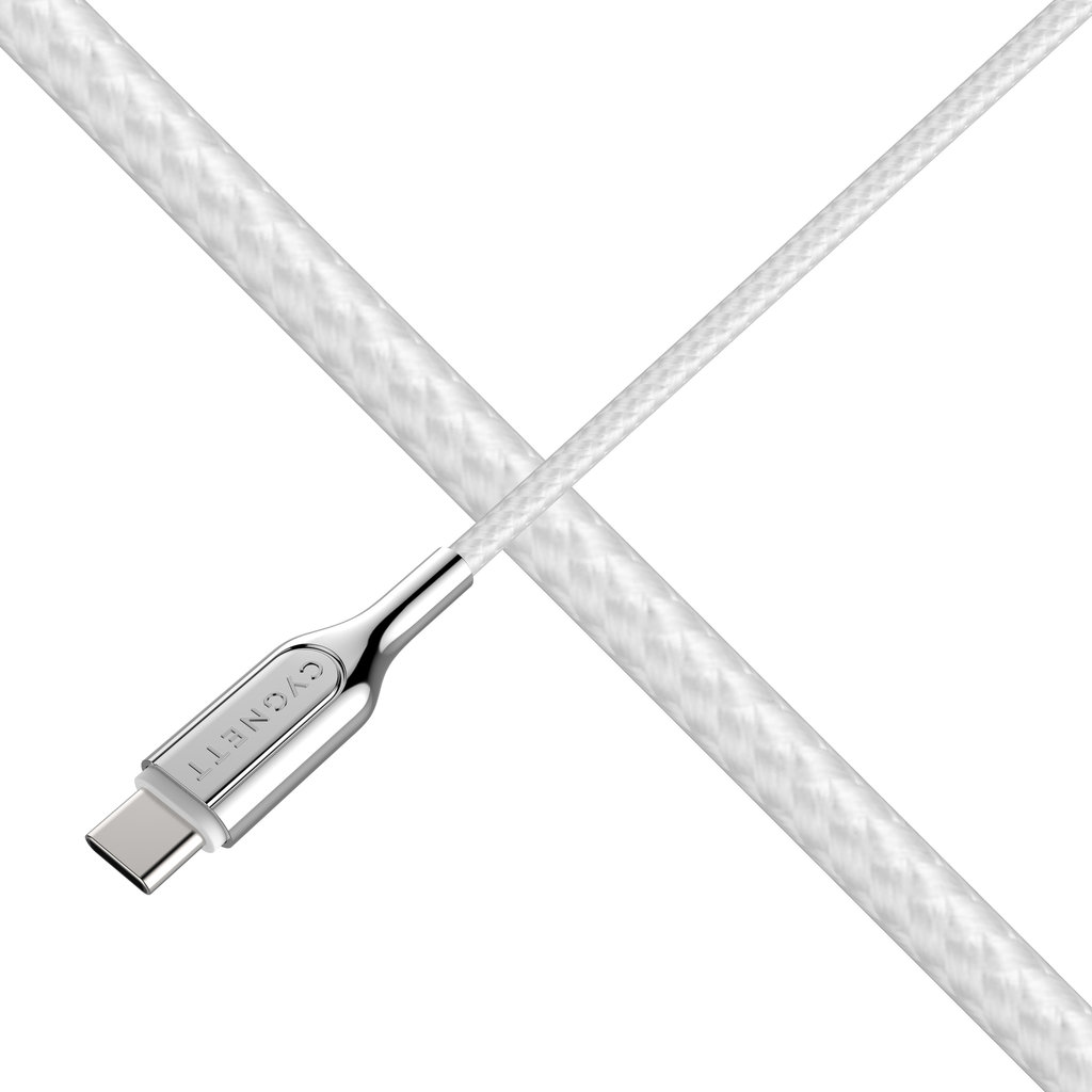 Cygnett Armoured Braided USB-C to USB-C Cable 1m White - Afbeelding 2