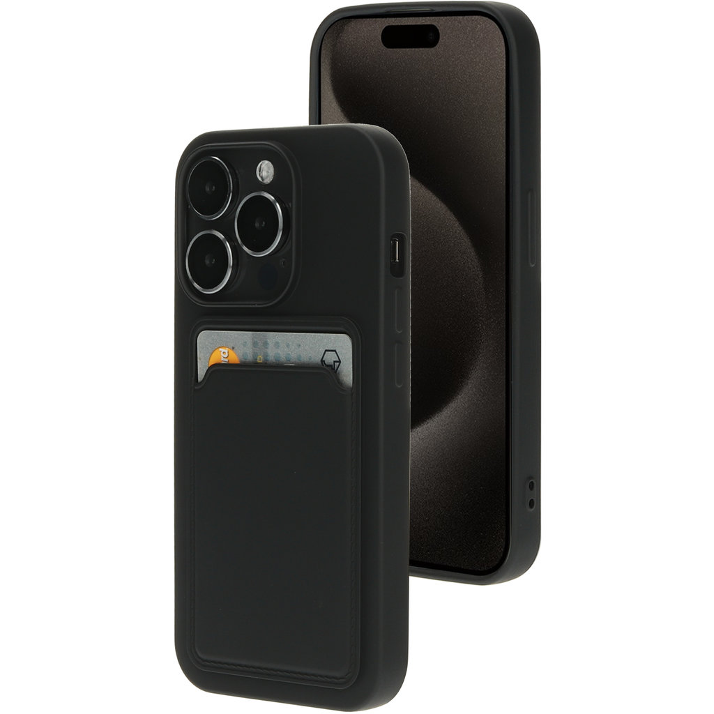 Mobiparts Classic TPU Case with Cardholder Apple iPhone 15 Pro Matt Black