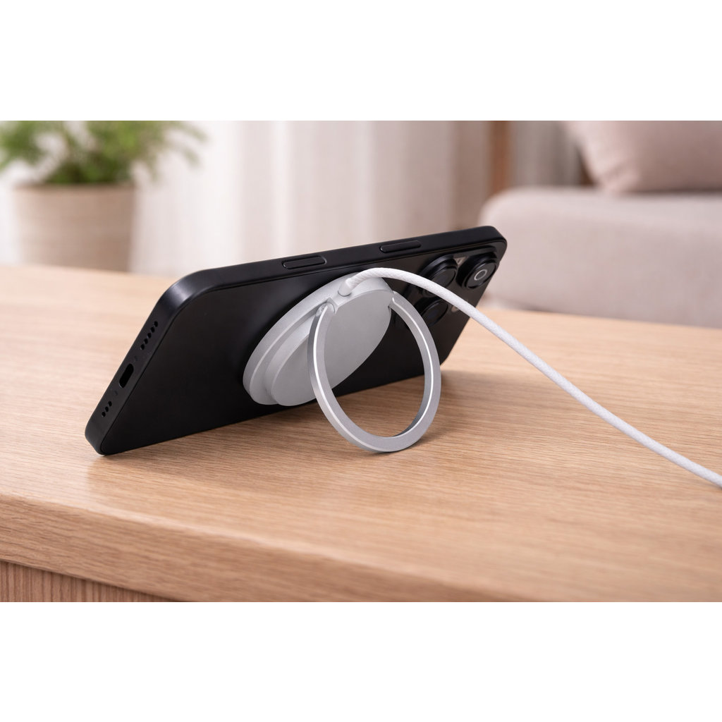 Mobiparts Wireless Charge Pad Aluminum with stand function 25W White - Afbeelding 7