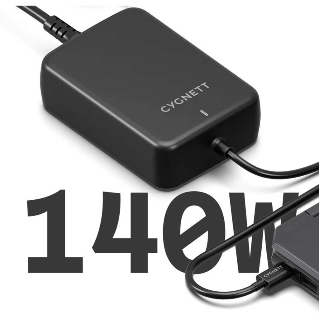Cygnett PowerMaxx 140W GaN USB-C Laptop Charger Black - Afbeelding 4