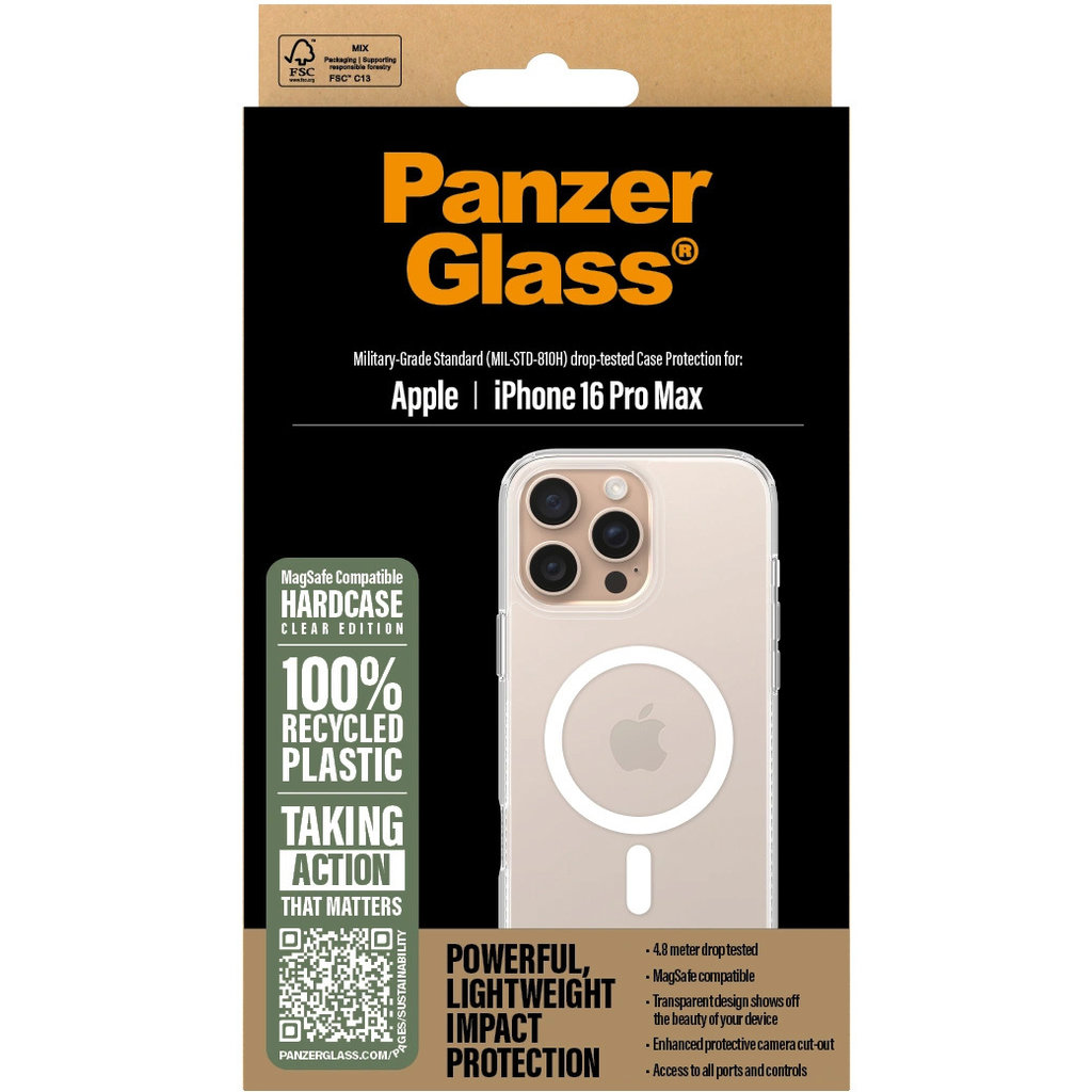 PanzerGlass Apple iPhone 16 Pro Max White MagSafe HardCase Clear - Afbeelding 3