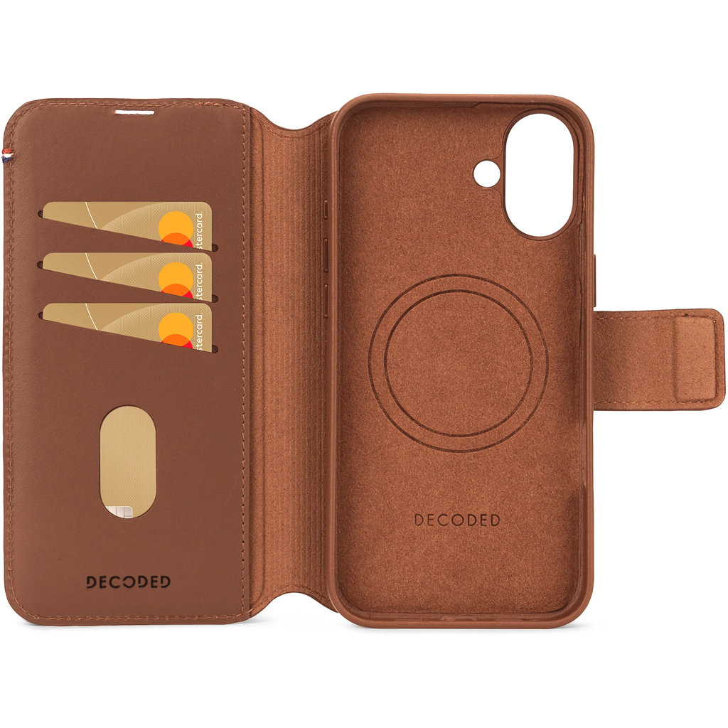 Decoded Leather Detachable Wallet Apple iPhone 16 Plus Tan - Afbeelding 8
