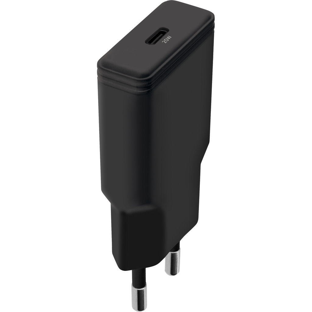 Mobiparts GaN Wall Charger USB-C 20W Flat Black (with PD)