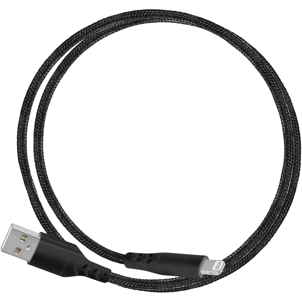 Mobiparts Apple Lightning to USB Braided Cable 2A 1m Black - Afbeelding 3