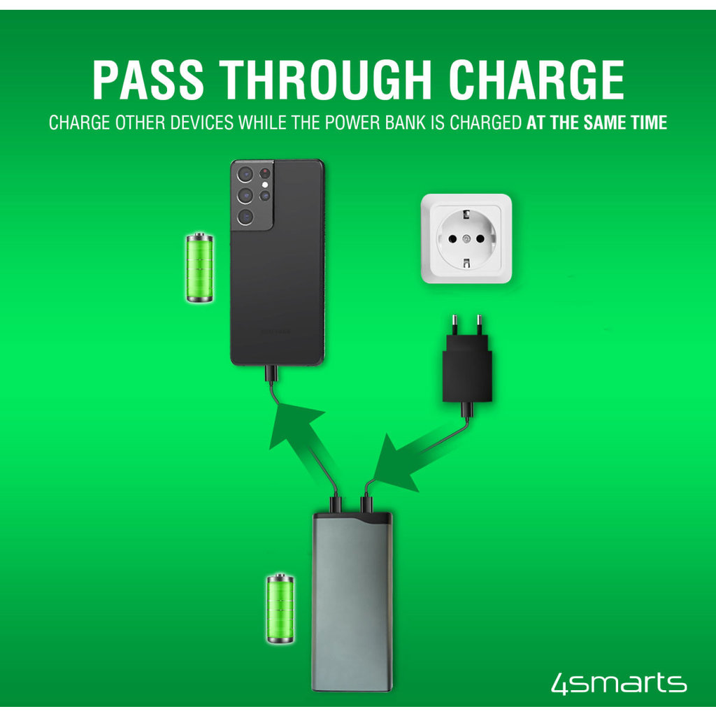 4Smarts Powerbank VoltHub Pro 10.000 mAh QC/PD 22.5W Black - Afbeelding 6