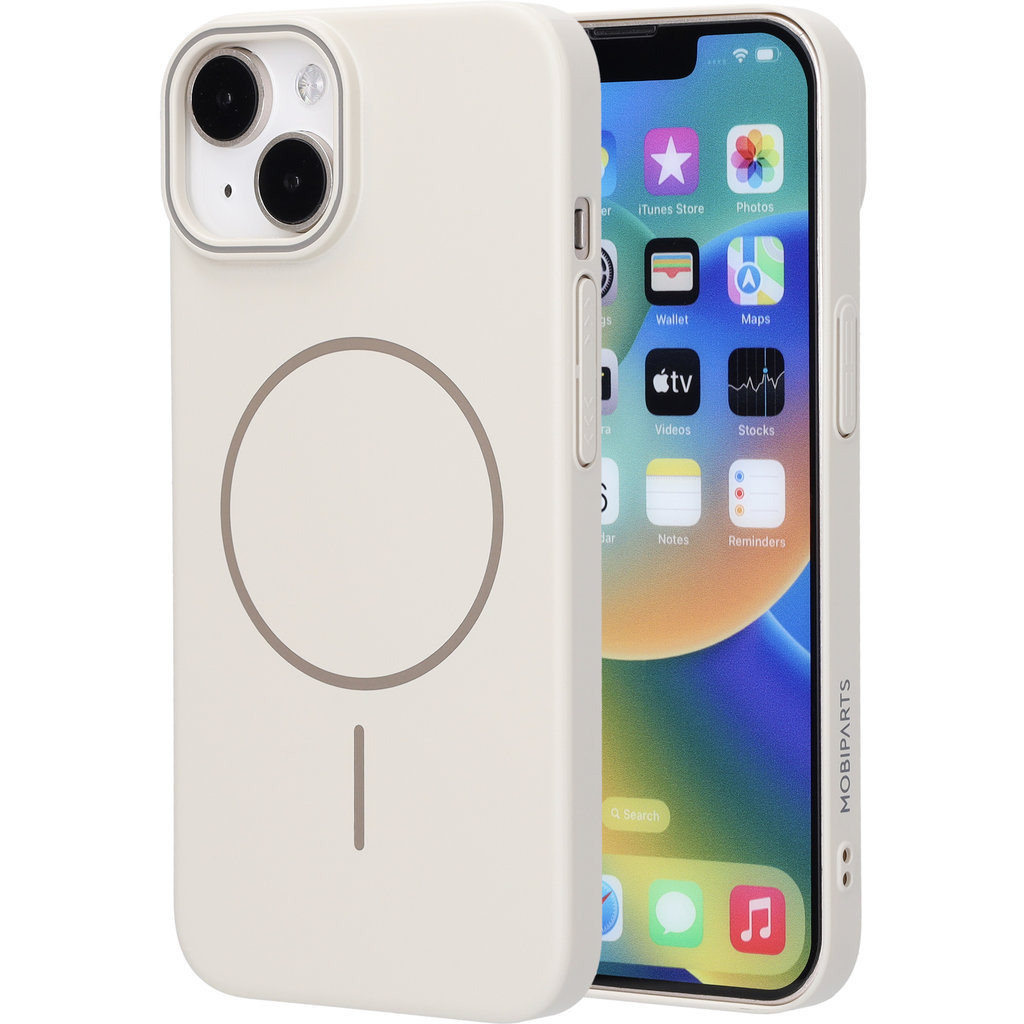 Mobiparts Slim Line Case Apple iPhone 14 (MagSafe Compatible) Off White
