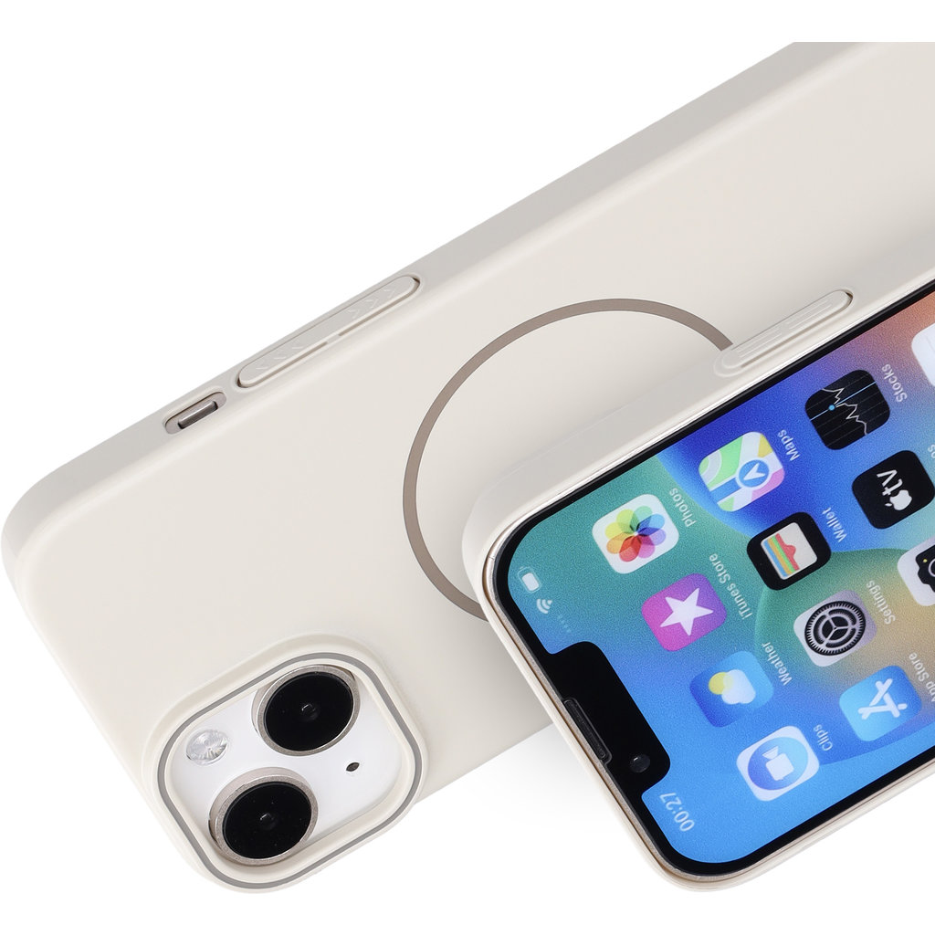 Mobiparts Slim Line Case Apple iPhone 14 (MagSafe Compatible) Off White - Afbeelding 2