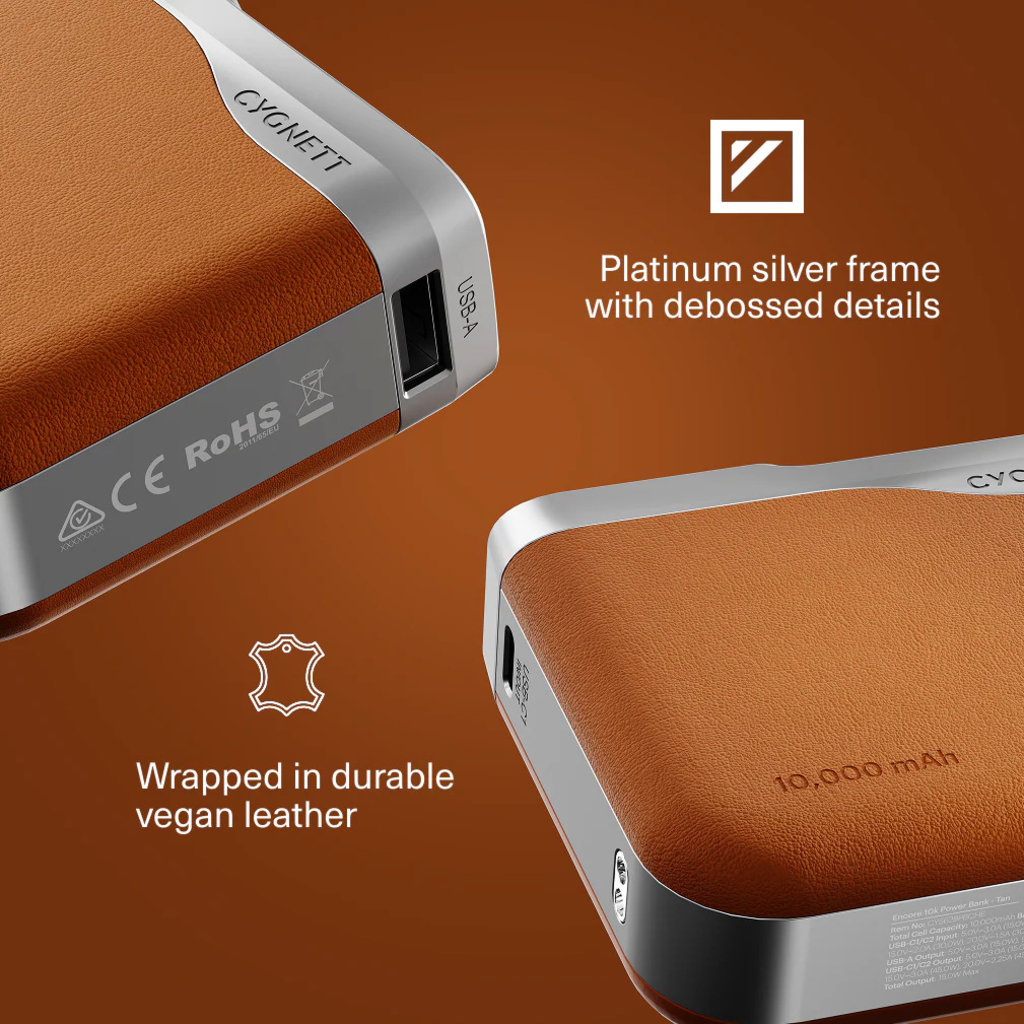 Cygnett Encore 10.000 mAh Power Bank Tan - Afbeelding 5