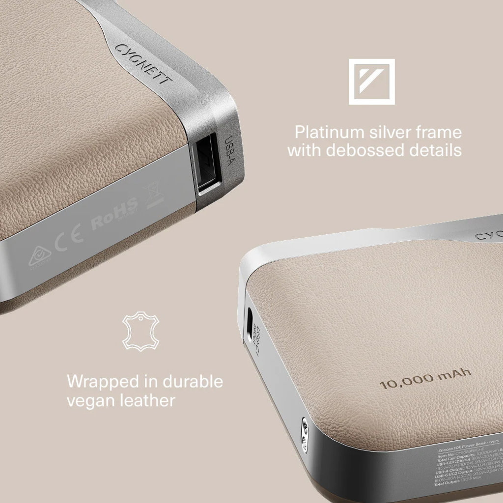 Cygnett Encore 10.000 mAh Power Bank Ivory - Afbeelding 5
