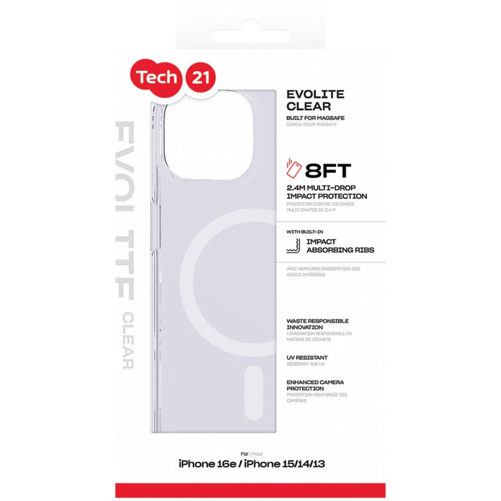 Tech21 Apple iPhone 17e/16e/15/14/13 EvoLite MagSafe Clear - Afbeelding 9